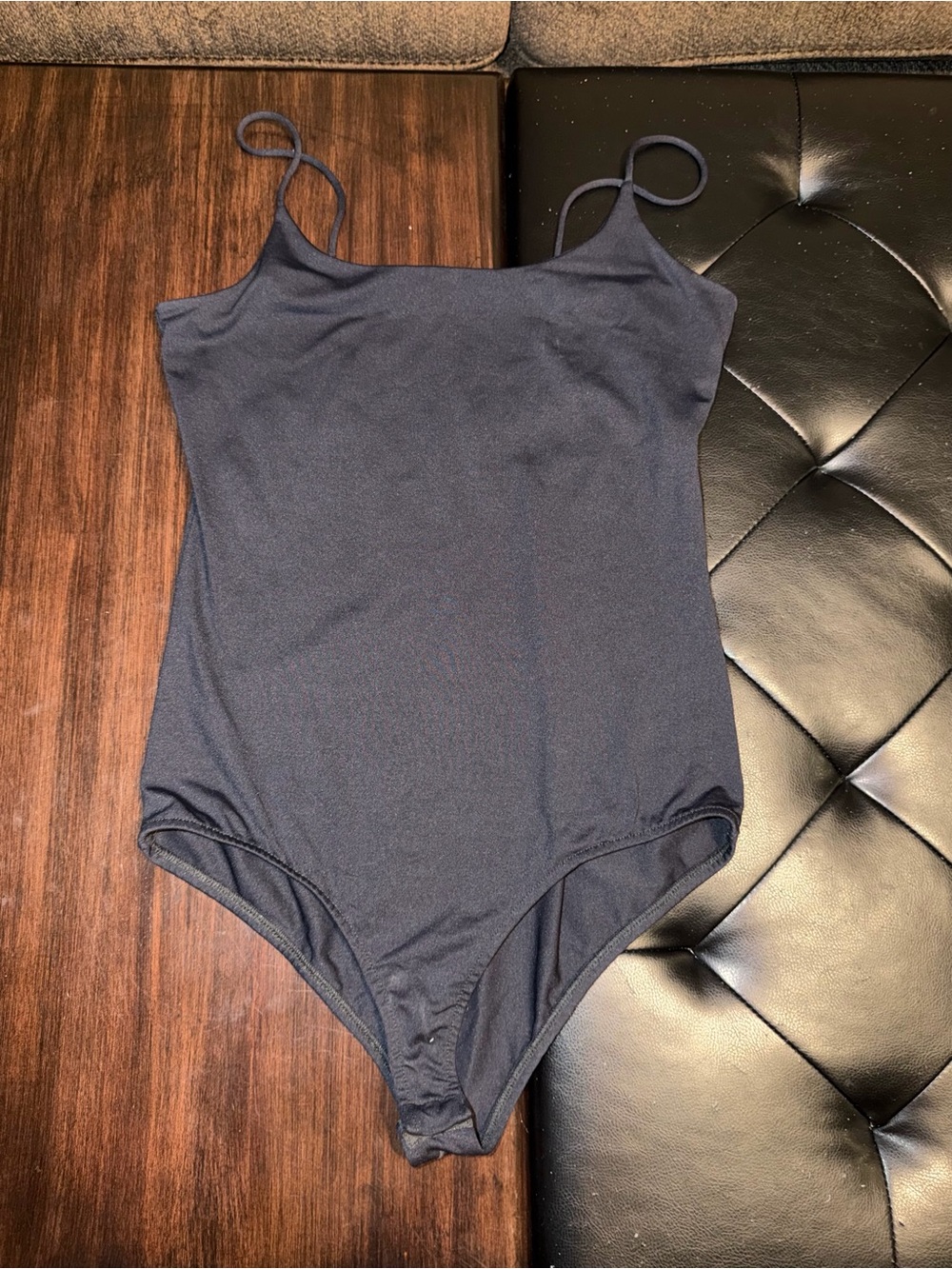 Zara Navy Blue Spaghetti Strap Bodysuit
